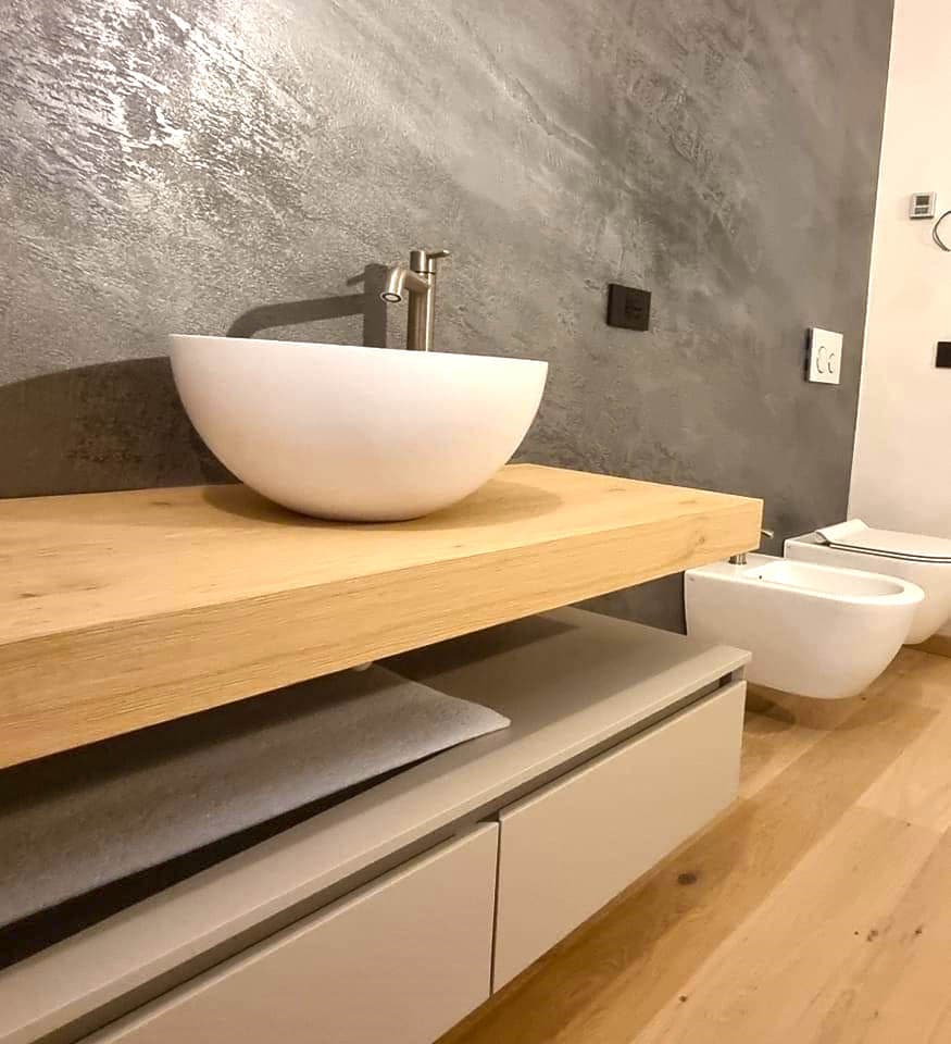 Venetian Plaster Stucco Veneziano im Bad und Wohnraum